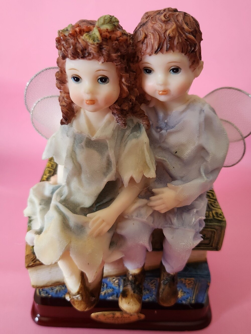Adeline Collection Girl and Boy Angel Fairy Figurine Vintage Accents